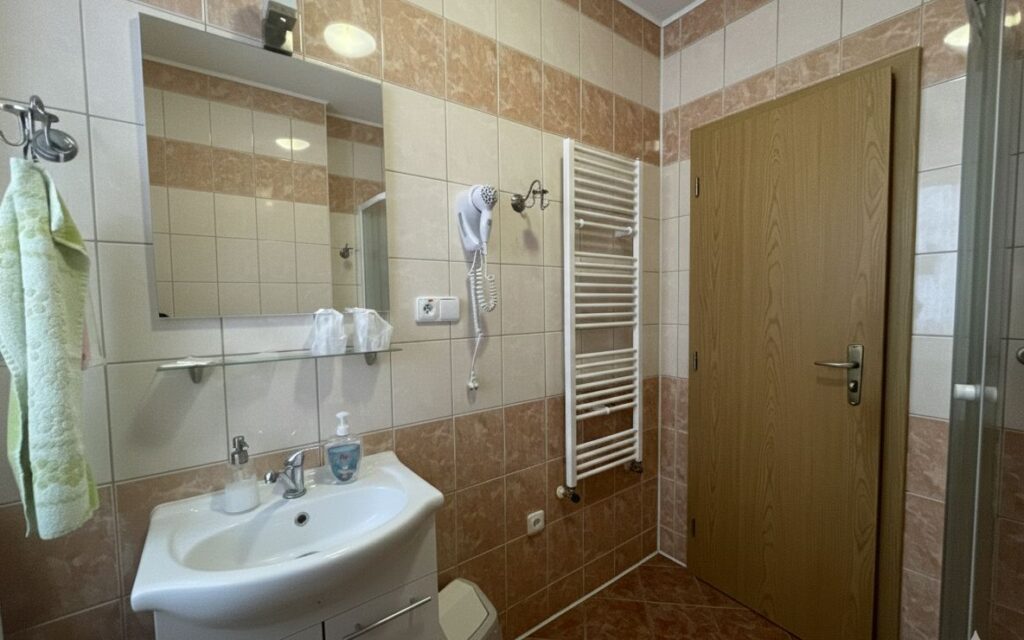 ubytování v Krušnohorském penzionu Javor se stravováním - detail koupelny